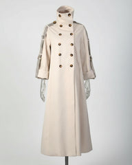 Asymmetrical Ruffle Trench Coat