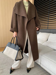 Luxury Wool-Blend Open Coat