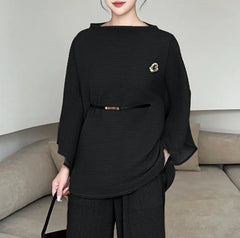 Luxurious Plissé Blouse Top