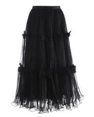 Luxury Bow-Detail Tulle Skirt