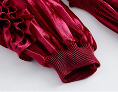 Luxury Velvet Plissé Dress