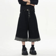 Men's Japanese Denim Wide-Leg Culottes