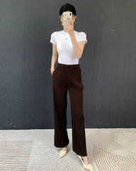 Luxury Plissé Straight Pants