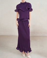 Sculptural Ruffle Plisse Skirt Set
