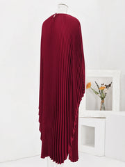 Truly Pleated Cape Midi Dress