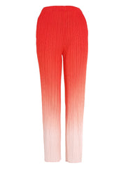 Women's 2 Piece Orange Pleated Matching Pants Set