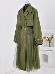 Elegant Tulle Duster Trench Coat