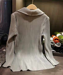 Thick Pleated Draped Cardigan