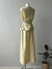 Linen Blend Top & Wide Leg Trousers Set