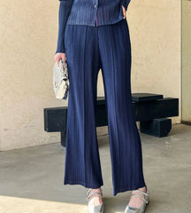 Plissé Wide-Leg Pants