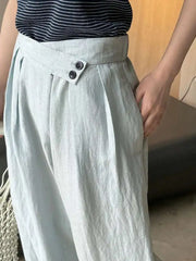 Linen Women's Luxury Wide Leg Trousers