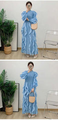 Luxurious Plissé Ruffles Dress