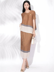 Elegant Pleated Tunic Skirt Set