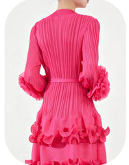 Luxury Plissé Ruffle Dress