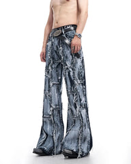 Men's Retro Distressed Denim Two Piece Set