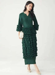Luxury Bubble Pleat Skirt Set