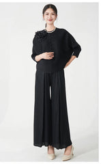 Truly Plissé Floral Blouse Top  & Pant Set