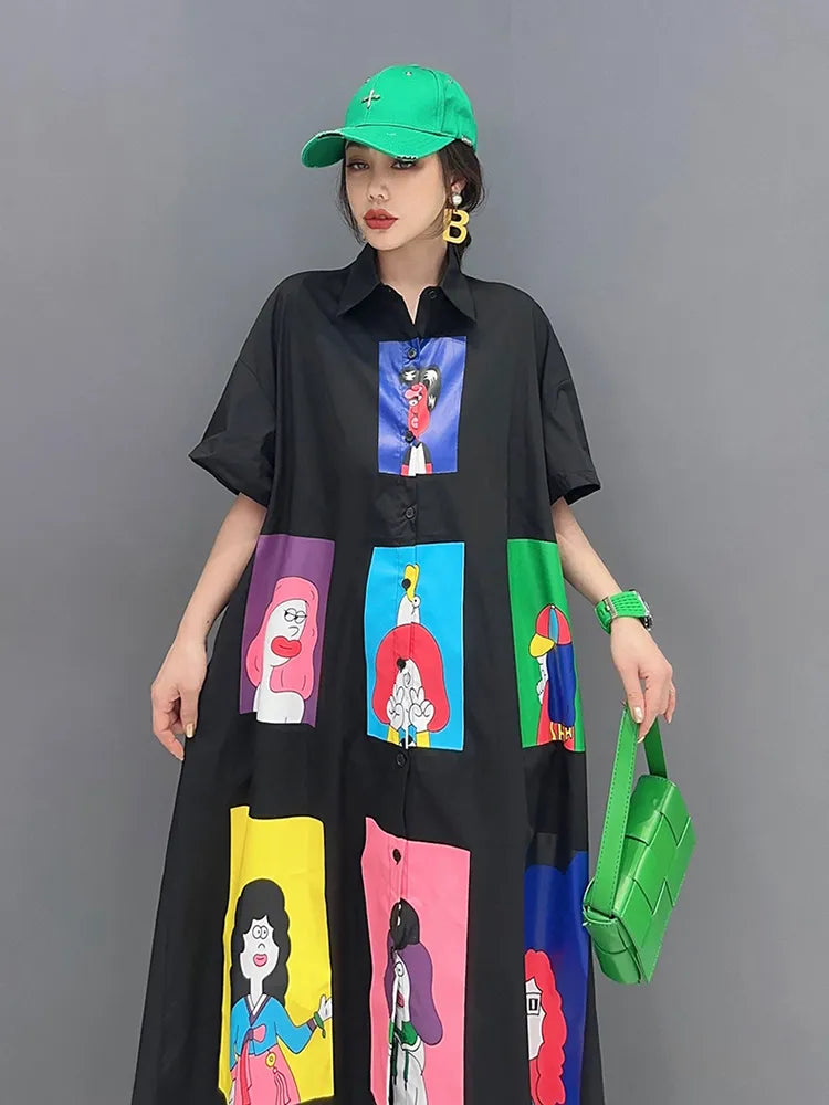 HEYFANCYSTYLE Cartoon Couture Blouse Dress