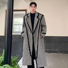 Men's Essential Tweed Long Trench Coat