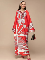 Designer Kimono Dress with Batwing Sleeves