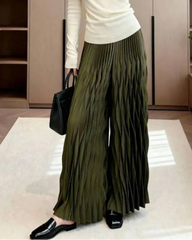 Plisse Fluid Wide-Leg Pant