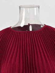 Truly Pleated Cape Midi Dress