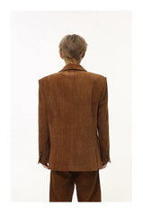 Men's Corduroy Blazer & Baggy Pants 2-Piece Set