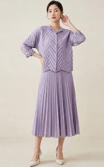 Luxury Formal Pleated Top & Skirt