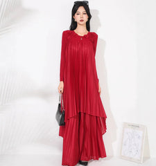 Floral Pleated Wide Leg Pant 2-Piece