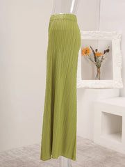 Luxe Wide-Leg Plisse Pants