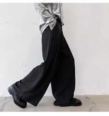 Men's Pleated Wide Baggy Pants | Luxury Streetwear