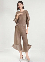 Sculptural Pleated Top & Pants Set
