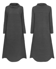 Luxe Pleated Mock Neck Dress