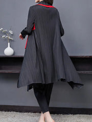 Couture Plissé Pleated Oversized Collar Coat