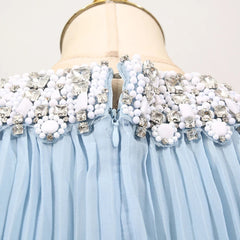 Formal Luxury Diamond Plissé Dress