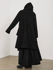 HEYFANCYSTYLE Long Length Hooded Black Sweatshirt