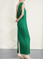 Luxury Pleated Shawl Dress
