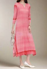 Luxury Casual Pleated Midi Dress