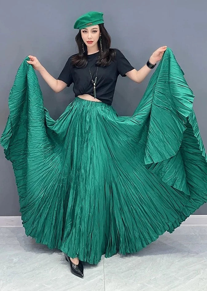 HEYFANCYSTYLE Elegant Pleated Elastic Waist Skirt