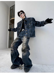 Men's Modern Distressed Denim 2-Piece Set