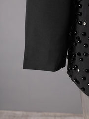 Luxe Feather & Bead Oversized Blazer
