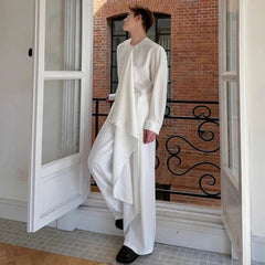 Men's Drape Top & Wide-Leg Trousers Set