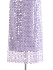 Floral Sequin Pull-On Midi Skirt
