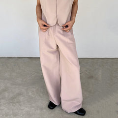 Men's Vest & Wide-Leg Pantsuit Set