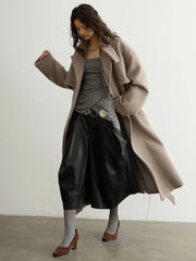 Luxury Wool-Blend Longline Coat