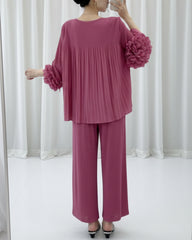 Luxurious Pleated Pants Set