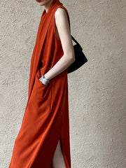 Minimalist Draped Sleeveless Dress