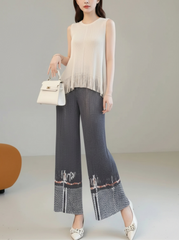 Petite Plissé Straight Leg Pants