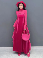 HEYFANCYSTYLE Sleeveless Pink Velvet Dress