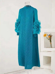 Luxury Plisse Ruffle Sleeve Dress